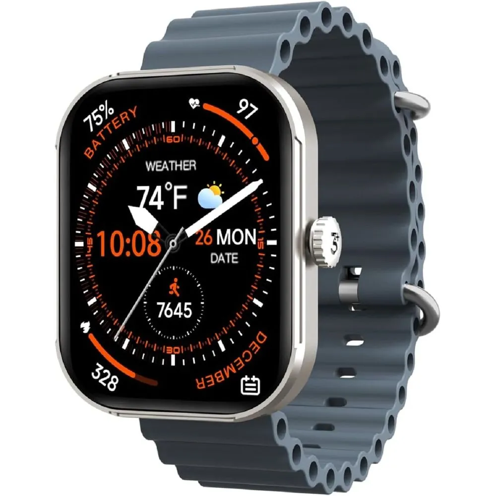 3Plus MEGA Smartwatch with 2.02" AMOLED Screen/Answer & Make Calls/Sleep Monitoring/Heart Rate/100  Workout Modes/Quick Reply/iOS and Android