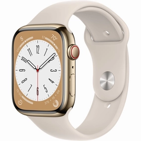 Apple Watch Gen 8 Series 8 Cell 45mm Gold Stainless Steel - Starlight Sport Band MNVX3LL/A