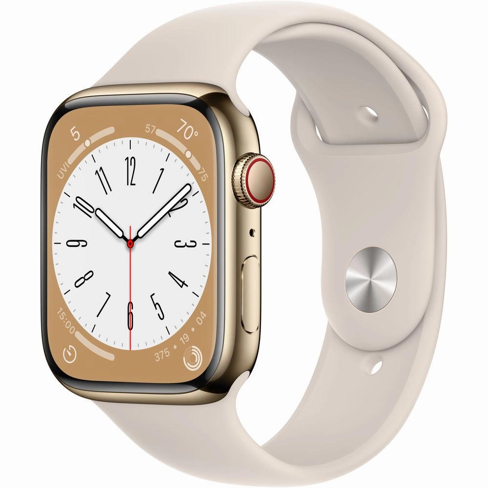 Apple Watch Gen 8 Series 8 Cell 45mm Gold Stainless Steel - Starlight Sport Band MNVX3LL/A