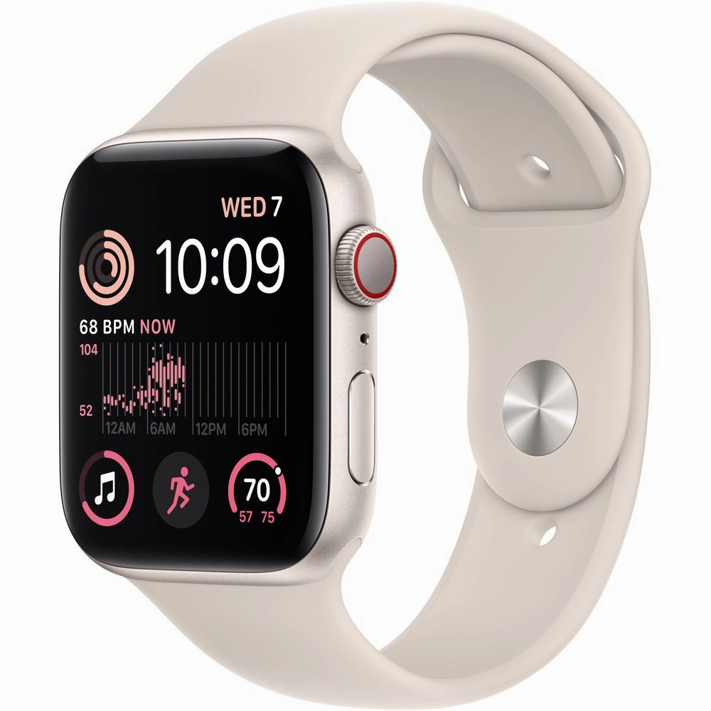 Apple Watch SE 2 Cell 44mm Starlight Aluminum - Starlight Sport Band MNTW3LL/A