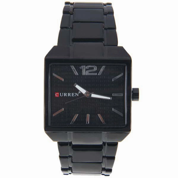 Curren Men's Black Stainless Steel Watch (Black 4cm Dial) - CUR005