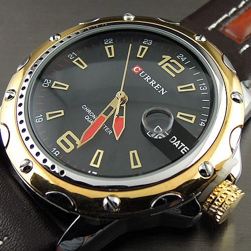 Curren Men's Watch with Leather Band (4.3 cm Dial) - CUR115