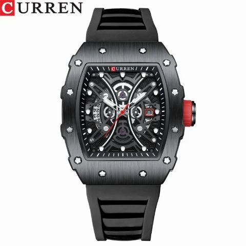 Curren New Square Waterproof Silicone Band Watch (Dial 4.4cm) - CUR230