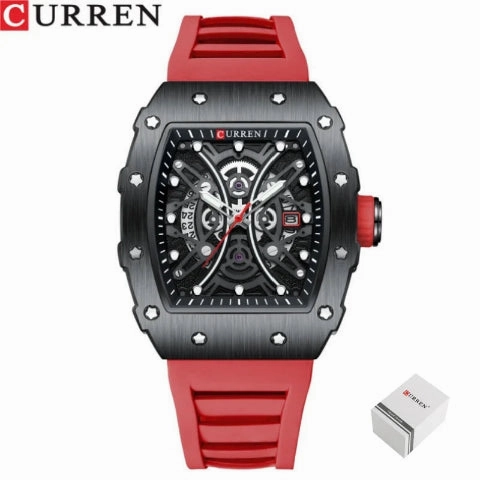 Curren New Square Waterproof Silicone Band Watch (Dial 4.4cm) - CUR230