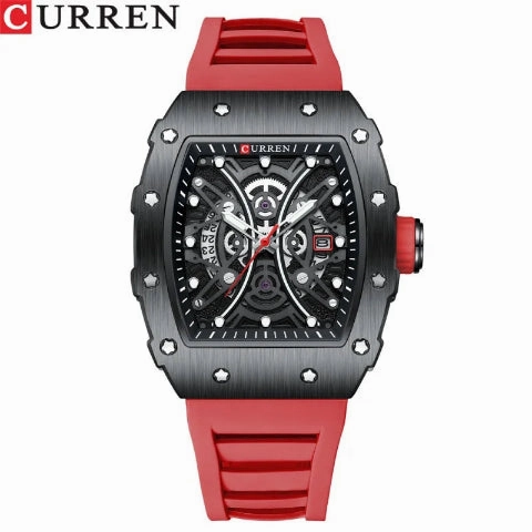 Curren New Square Waterproof Silicone Band Watch (Dial 4.4cm) - CUR230