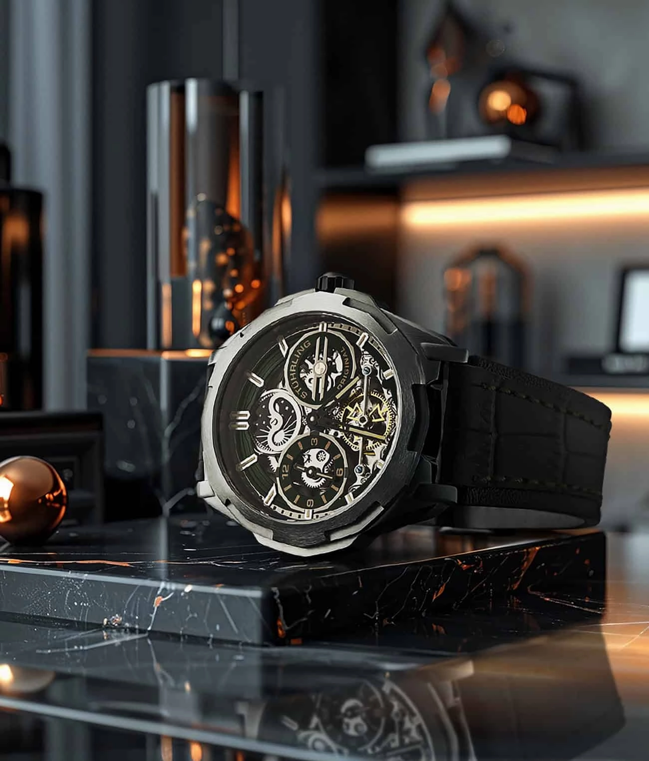Dual Time Automatic Navigator 54mm Skeleton