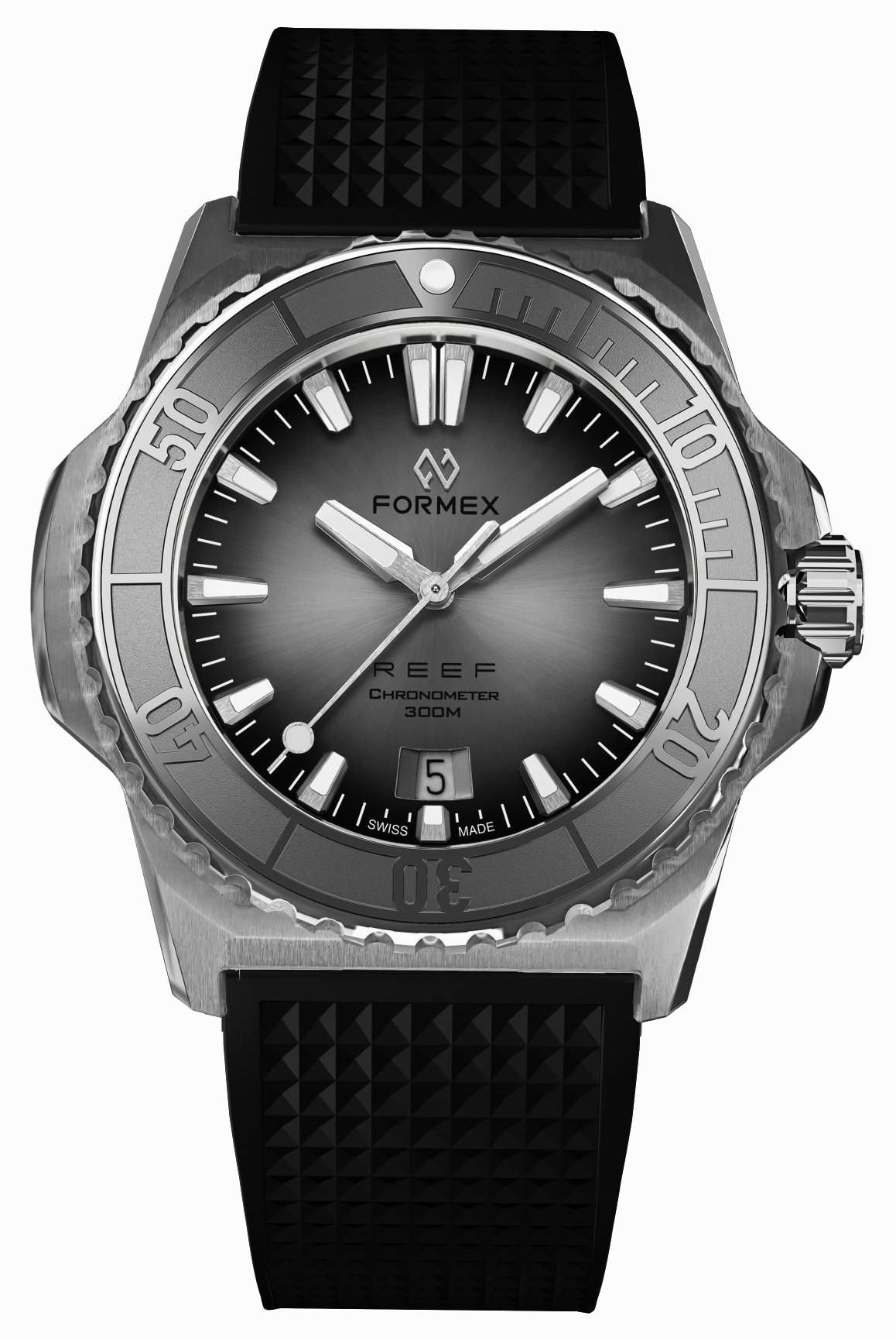Formex REEF 39.5mm Automatic Chronometer 300m Silver Rubber