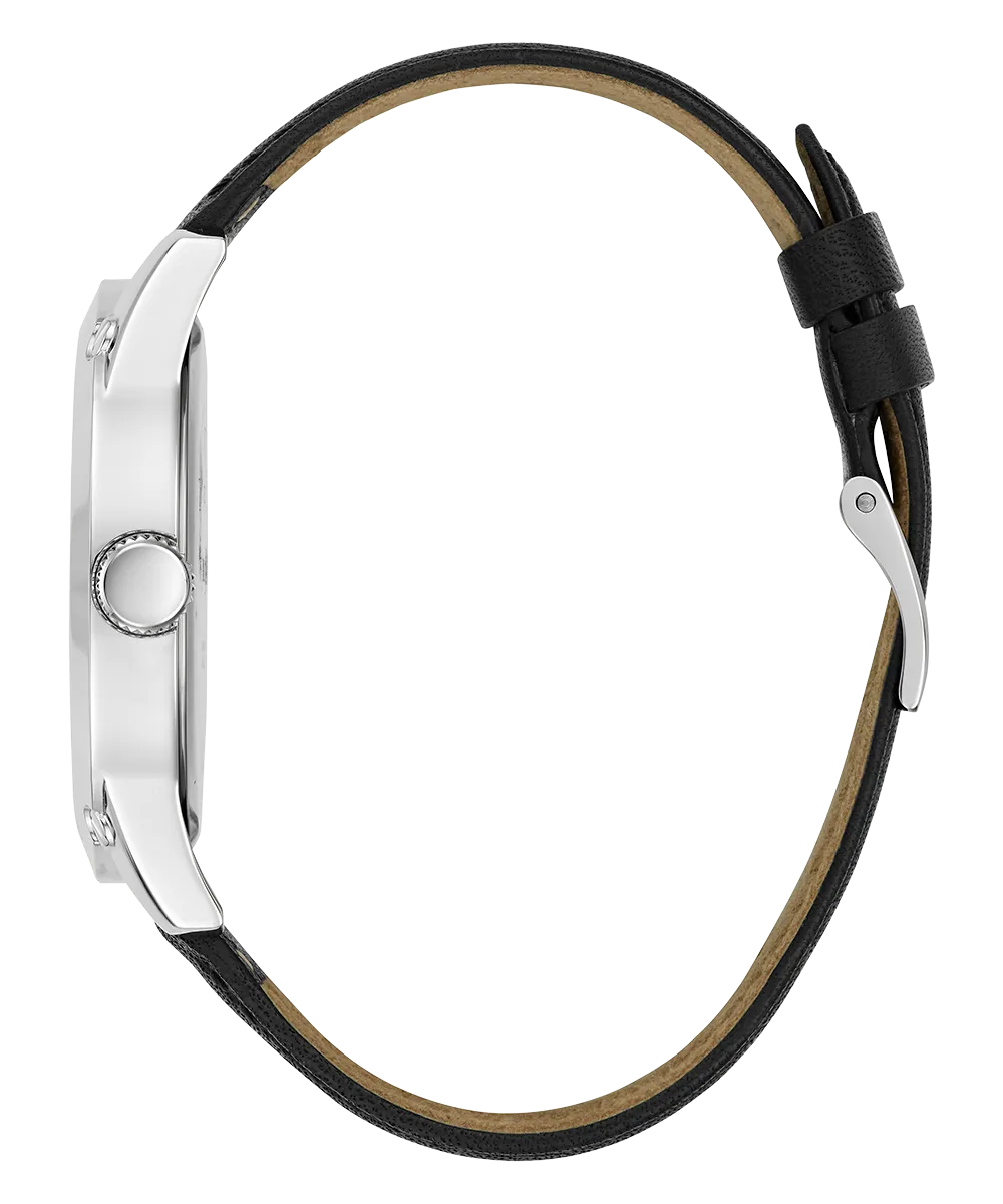 GUESS Mens Black Silver Analog Watch