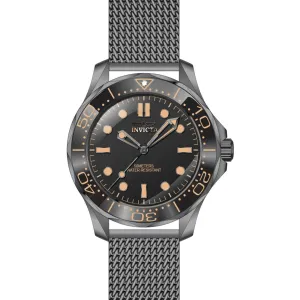 Invicta Men's Quartz Watch - Pro Diver Black Dial Gunmetal Mesh Bracelet | 45979