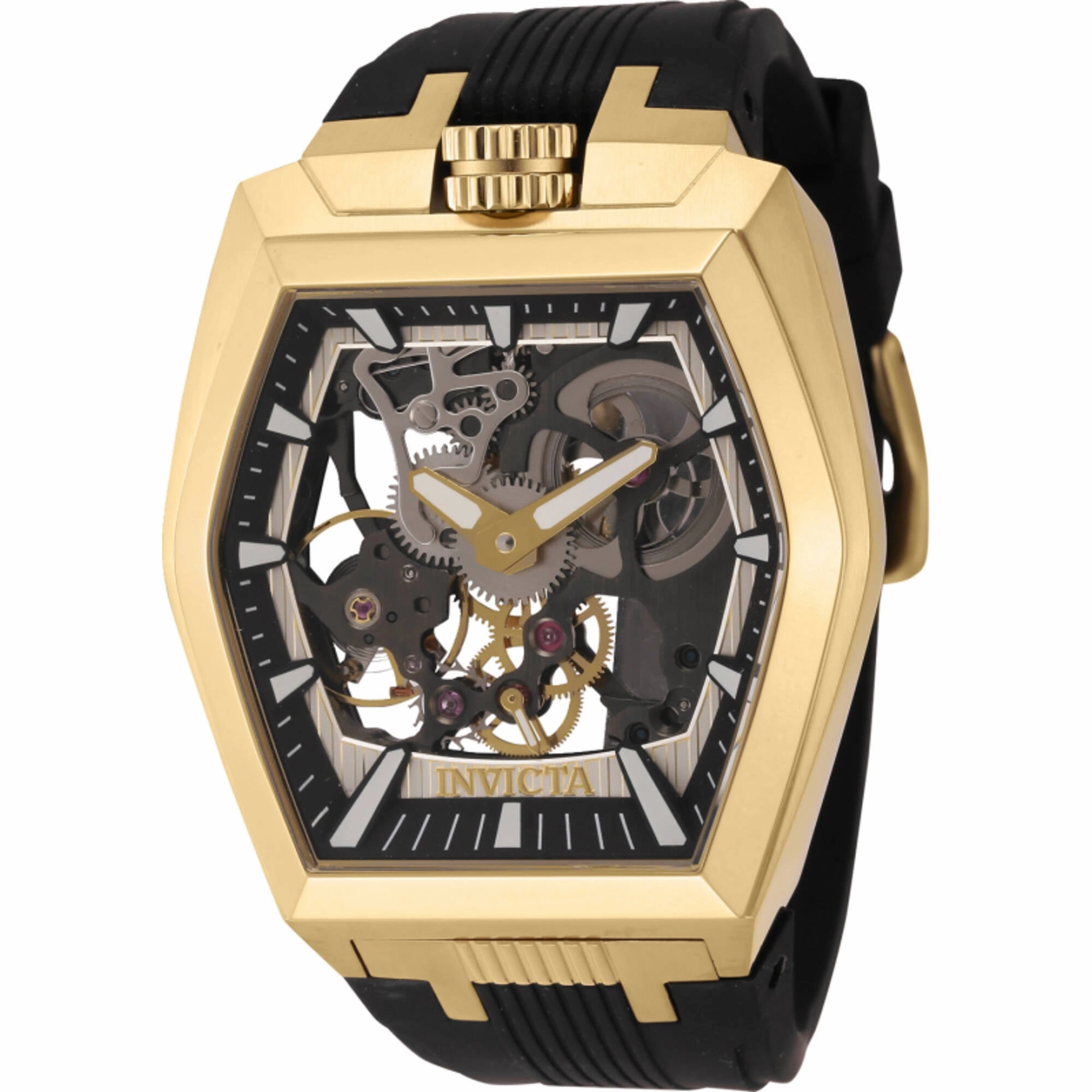 Invicta Men's Watch - Akula Mechanical Skeleton Dial Black Silicone Strap | 44018