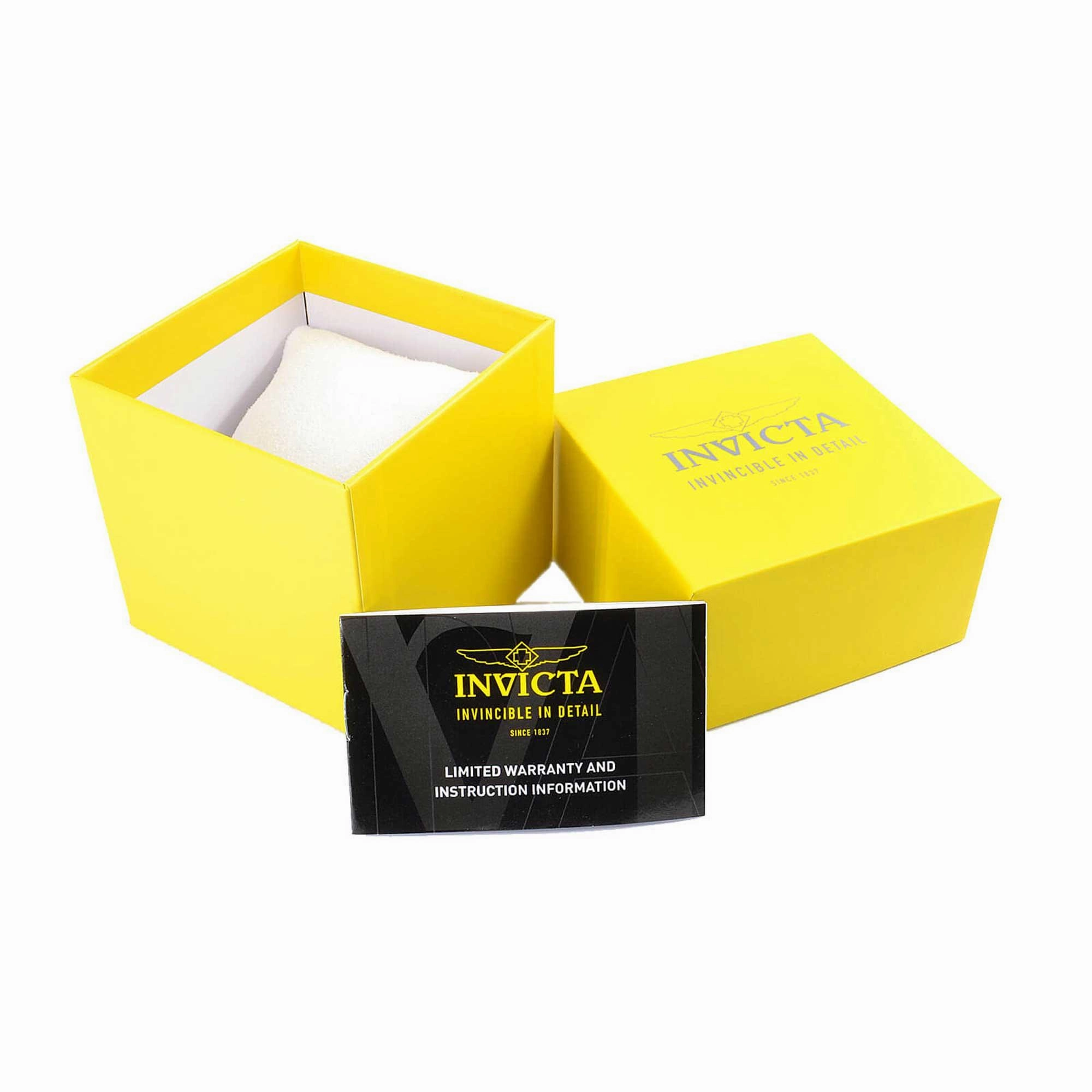 Invicta Men's Watch - Objet D Art Yellow, Silver, Black Dial Leather Strap | 44324