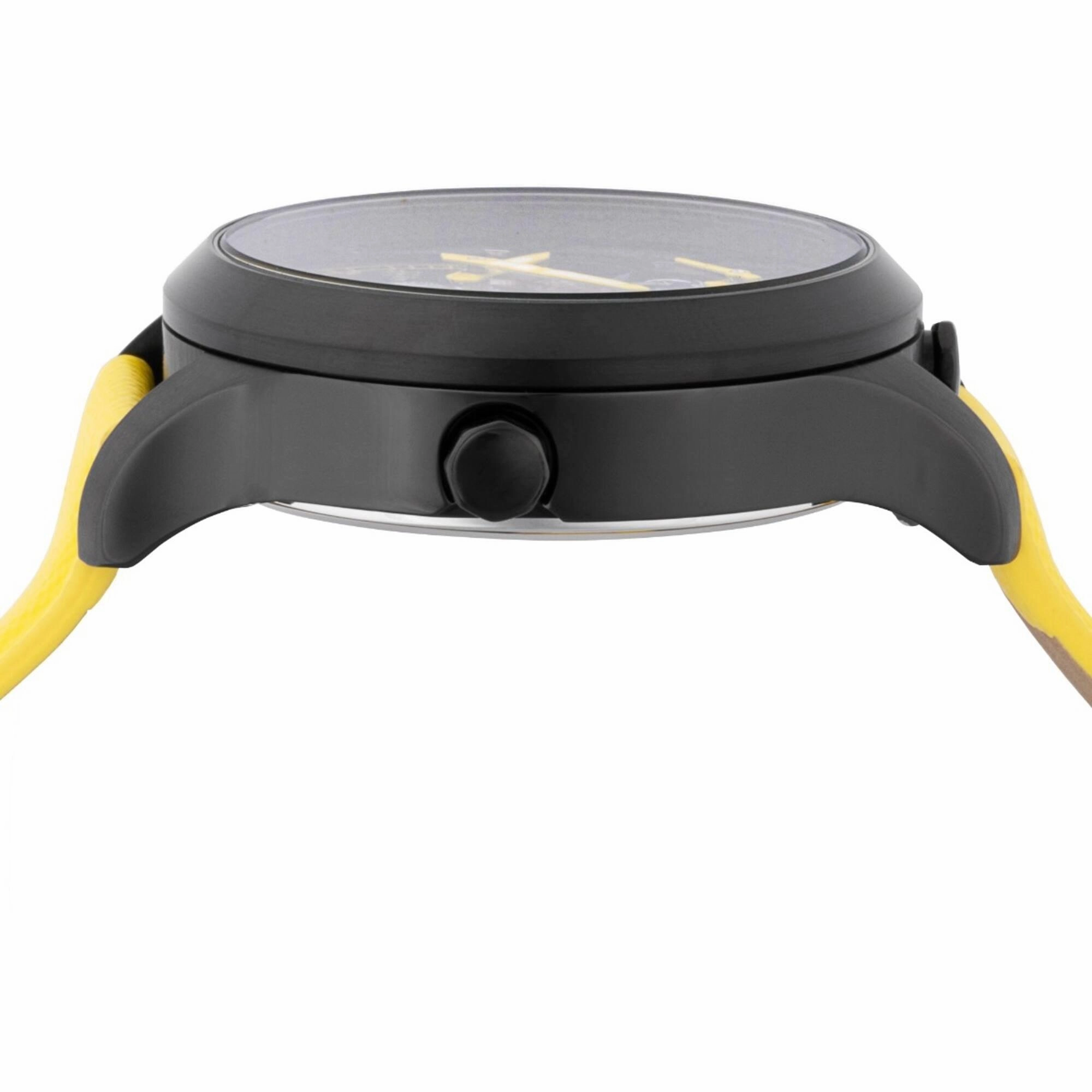 Invicta Men's Watch - Objet D Art Yellow, Silver, Black Dial Leather Strap | 44324