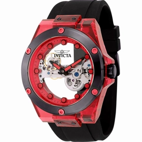 Invicta Men's Watch - Speedway Red and Silver Ghost Bridge Dial Black Strap | 44400