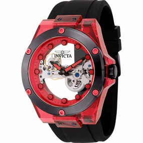 Invicta Men's Watch - Speedway Red and Silver Ghost Bridge Dial Black Strap | 44400
