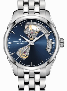 Jazzmaster Open Heart Lady Auto Blue - Bracelet Ref. H32215141