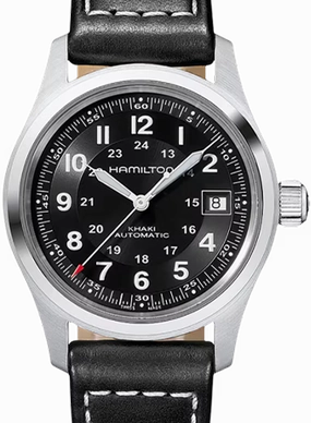 Khaki Field Automatic Black 38 - Black Leather Ref. H70455733