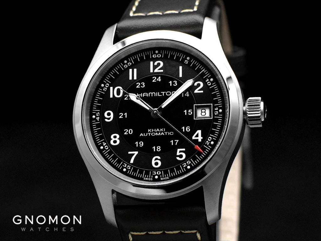 Khaki Field Automatic Black 38 - Black Leather Ref. H70455733