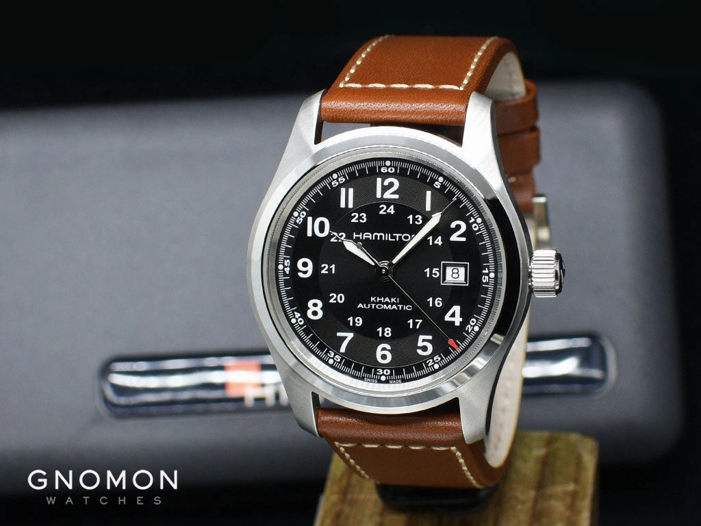 Khaki Field Automatic Black 42 - Brown Leather Ref. H70555533