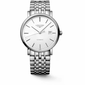 Longines Men's Watch - Elegant Automatic White Dial Silver Tone Bracelet | L49104126