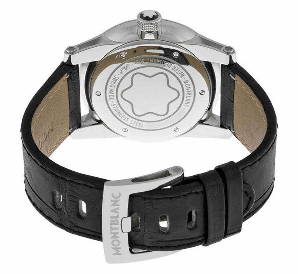 Montblanc Timewalker Black Dial Date Black Leather Strap Automatic Mens Watch 101551
