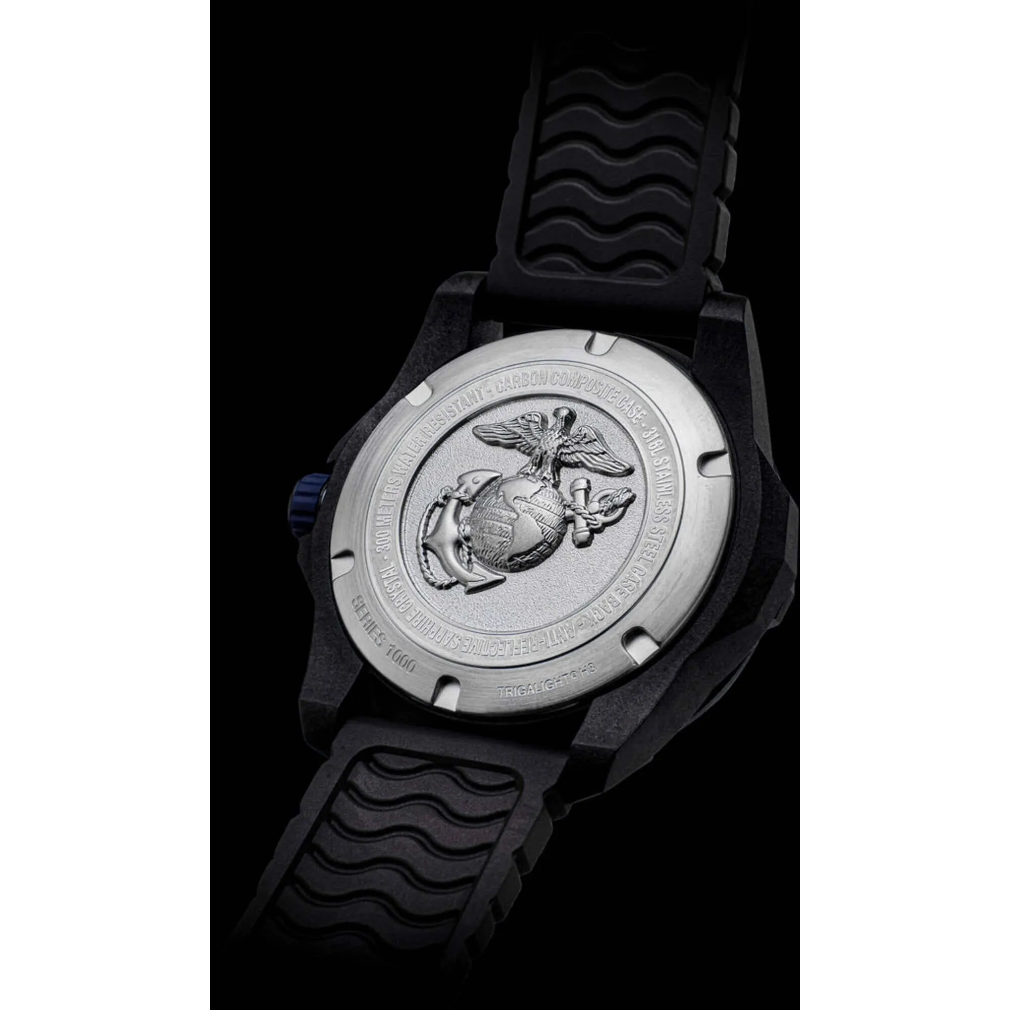 ProTek Men's Watch - USMC Series Quartz Brown Genuine Rubber Strap Date Dive | 1016D