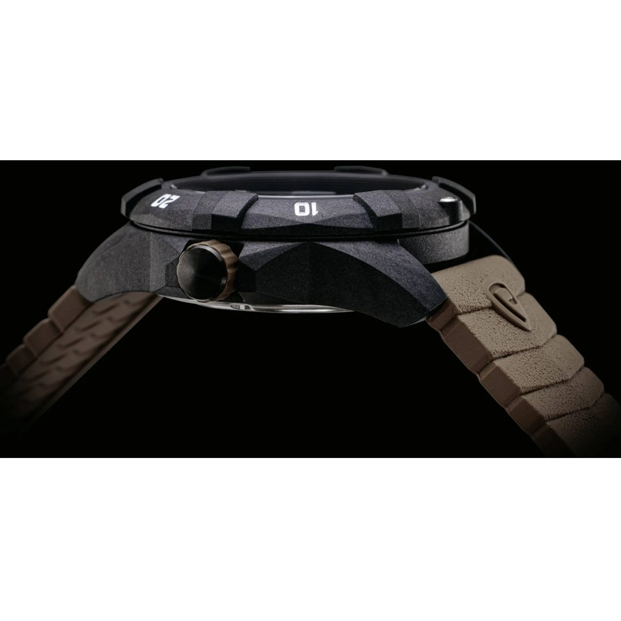 ProTek Men's Watch - USMC Series Quartz Brown Genuine Rubber Strap Date Dive | 1016D