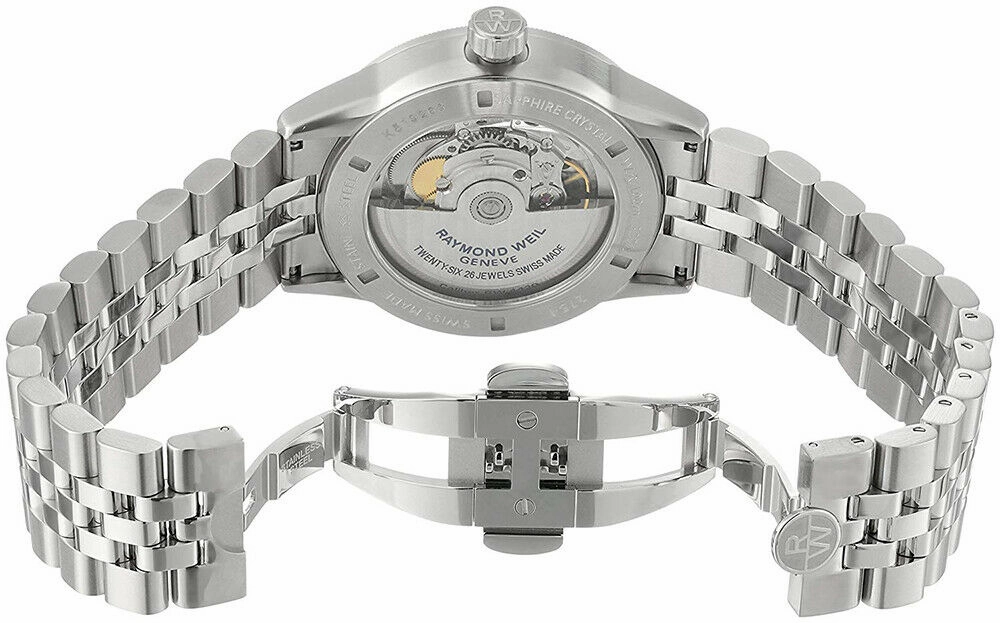 Raymond Weil Freelancer Stainless Steel Analog Automatic Mens Sports Watch Black Dial Calendar 2754-ST-05200