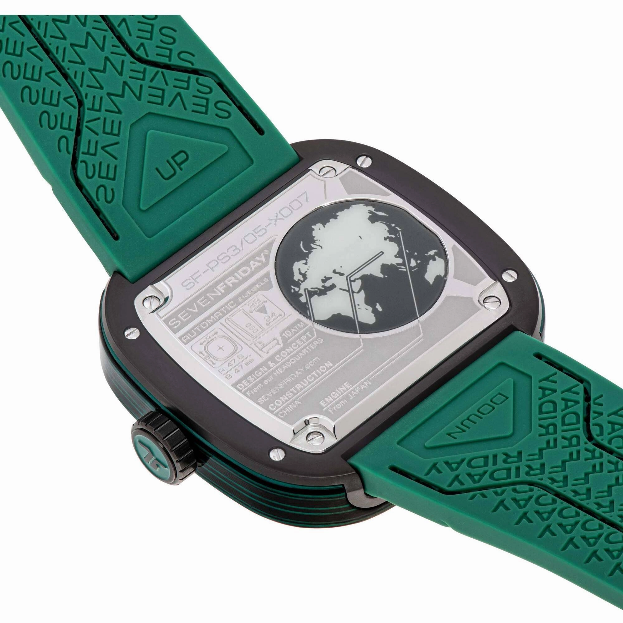 SevenFriday Men's Watch - PS Series CCG Automatic Green Silicone Rubber Strap | PS3-05
