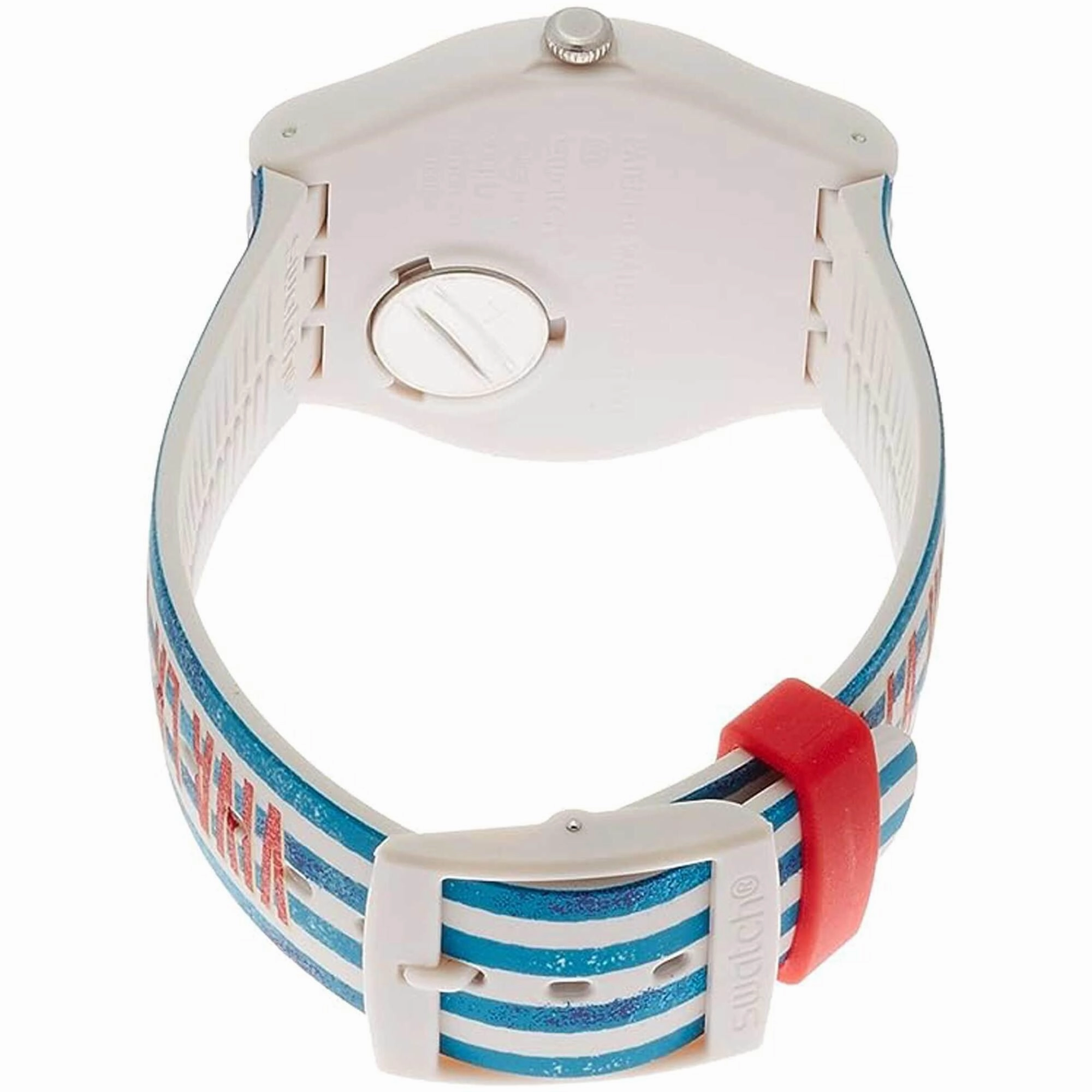Swatch Unisex Watch - Anavah Swiss Quartz Blue Dial Silicone Rubber Strap | SUOT101