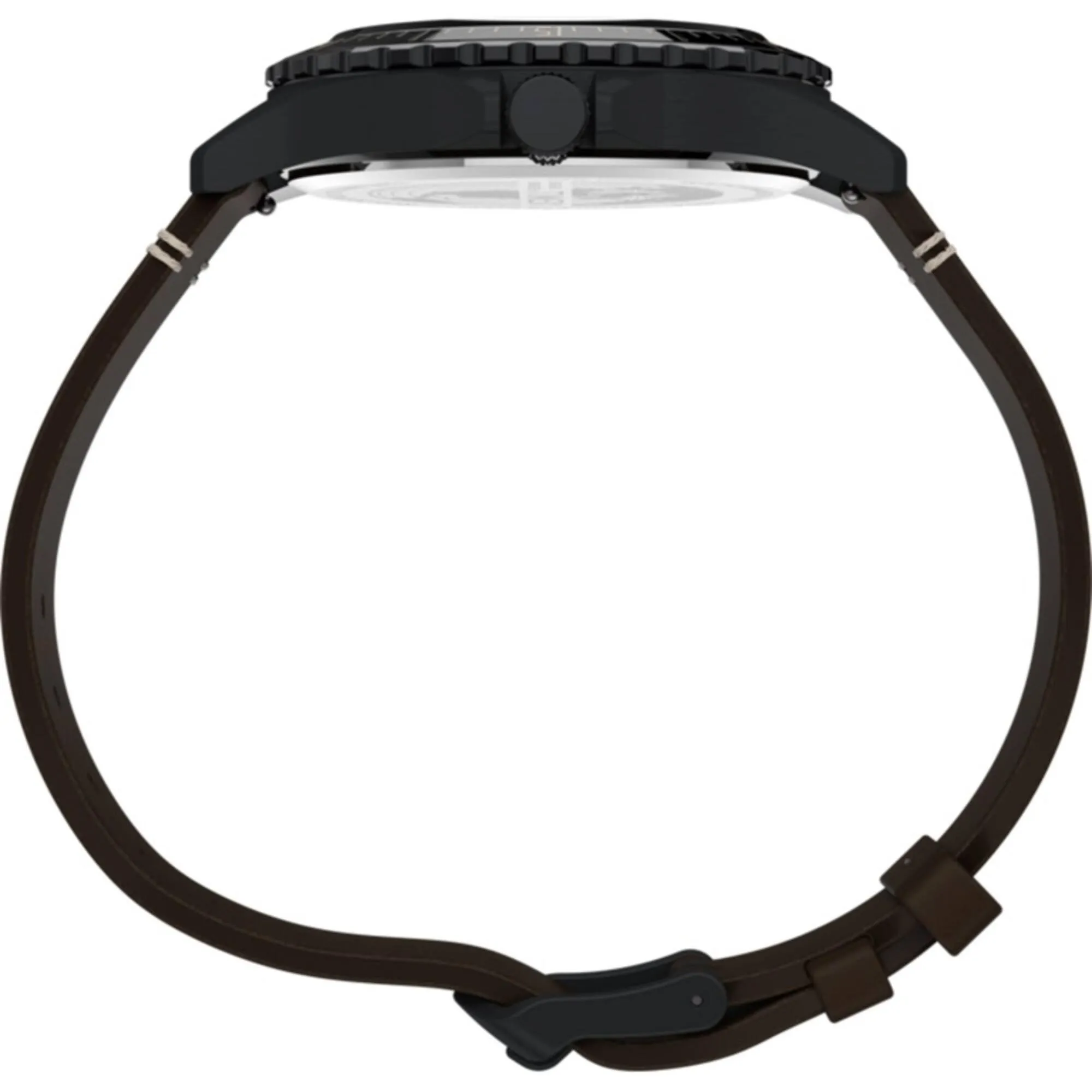 Timex Men's Watch - Navi XL Rotating Bezel Black Dial Leather Strap | TW2V45400VQ