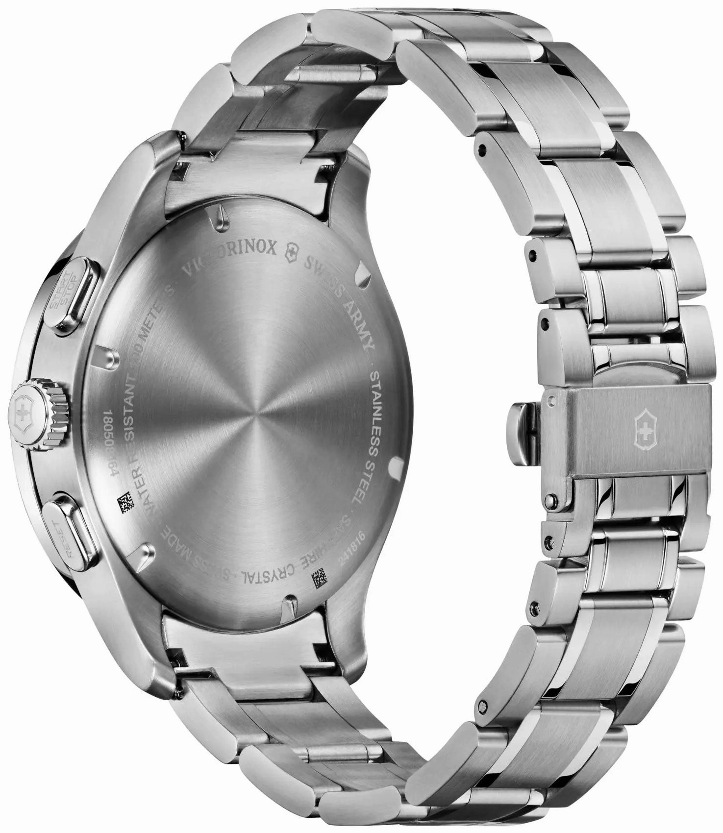 Victorinox Swiss Army Alliance Sport Chronograph Stainless Steel Black Dial Date Mens Watch 241816